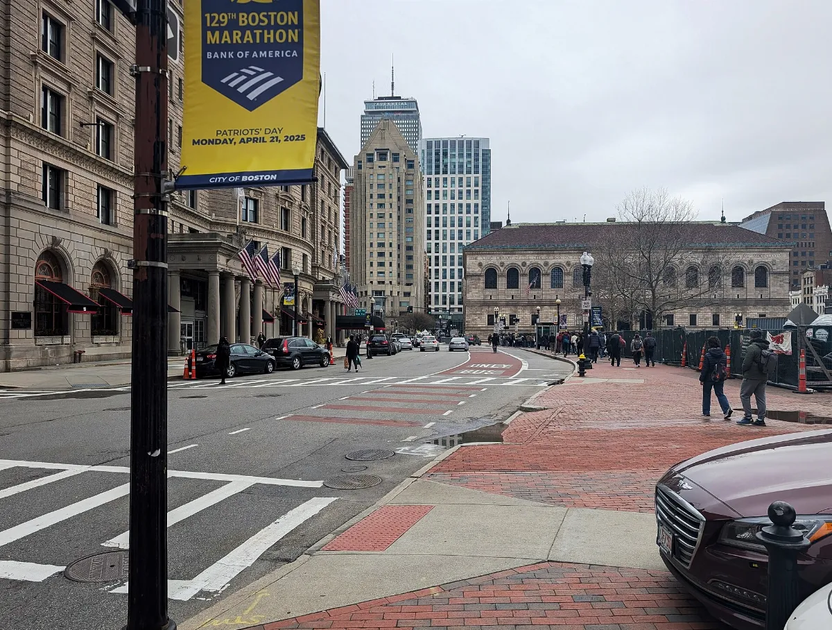 MA 9 St. James Avenue wb at Trinity Place, Boston, April 2025