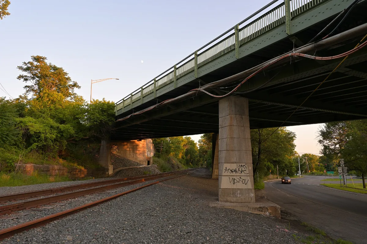 US Route 9 and 20 bridge over the Post Road Branch in Rensselaer, NY July 2026