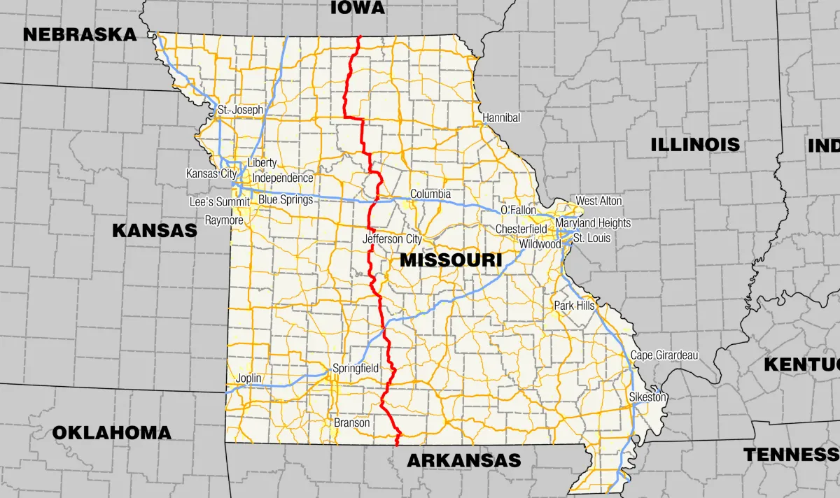 MO Route 5 map