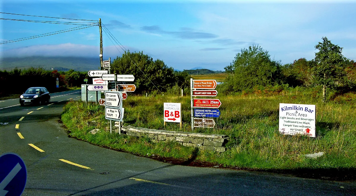Junction of R336 (Barna Road) with N59 at Maam Cross - geograph.org.uk - 3767335
