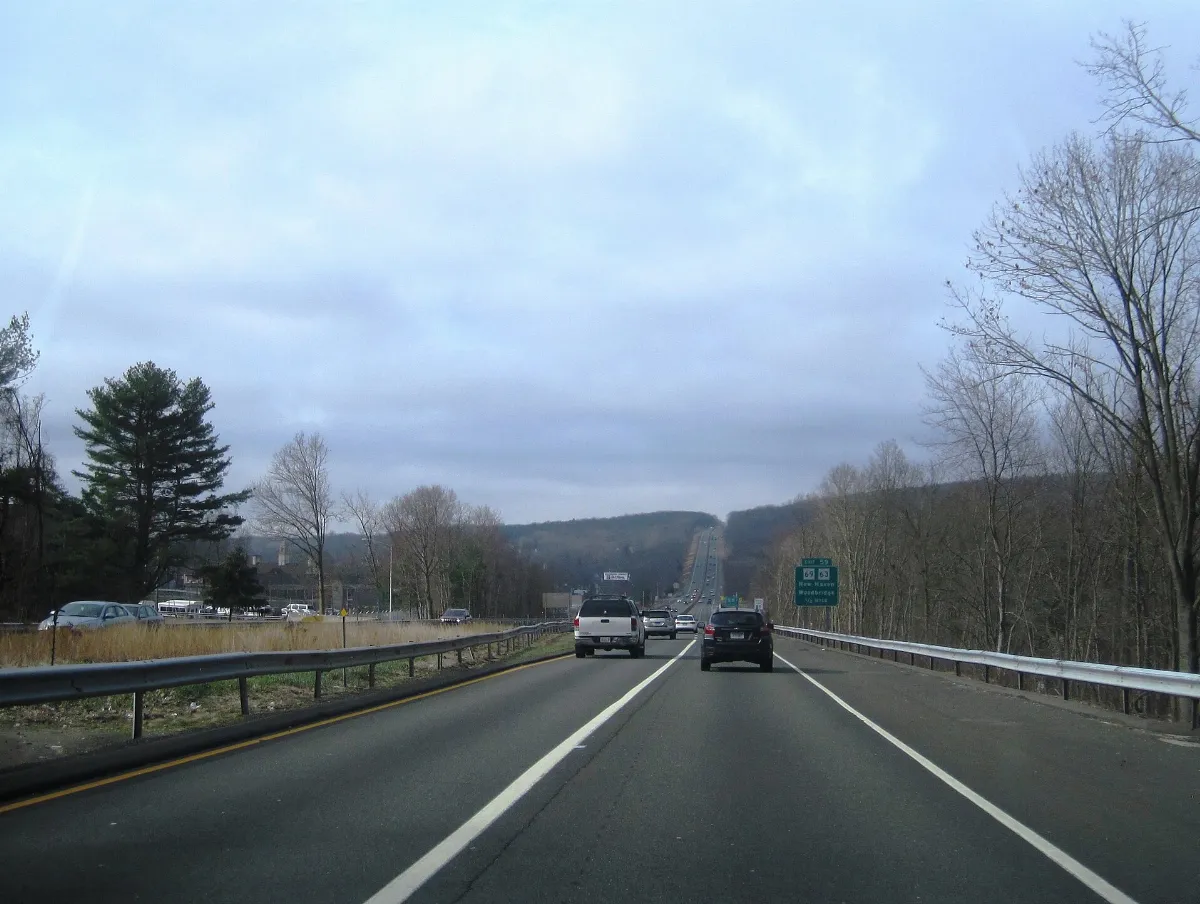 Wilbur Cross Parkway sb approaching exit 59, April 2022