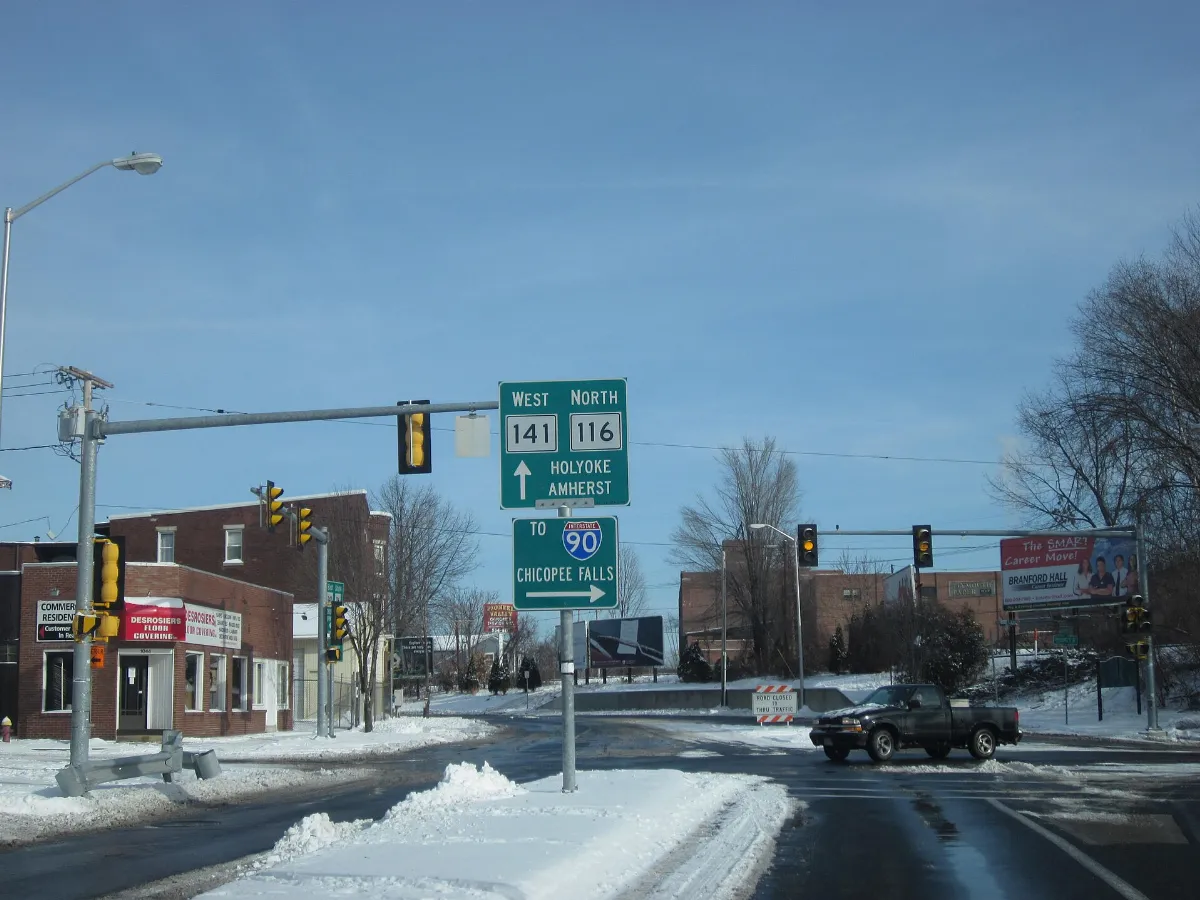 MA 141 and MA 116 in Chicopee