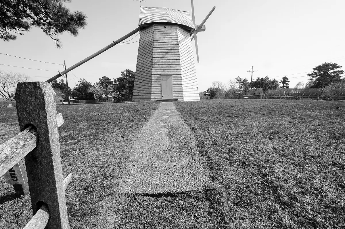 Windmill on Cape Cod - B&W (14001522895)