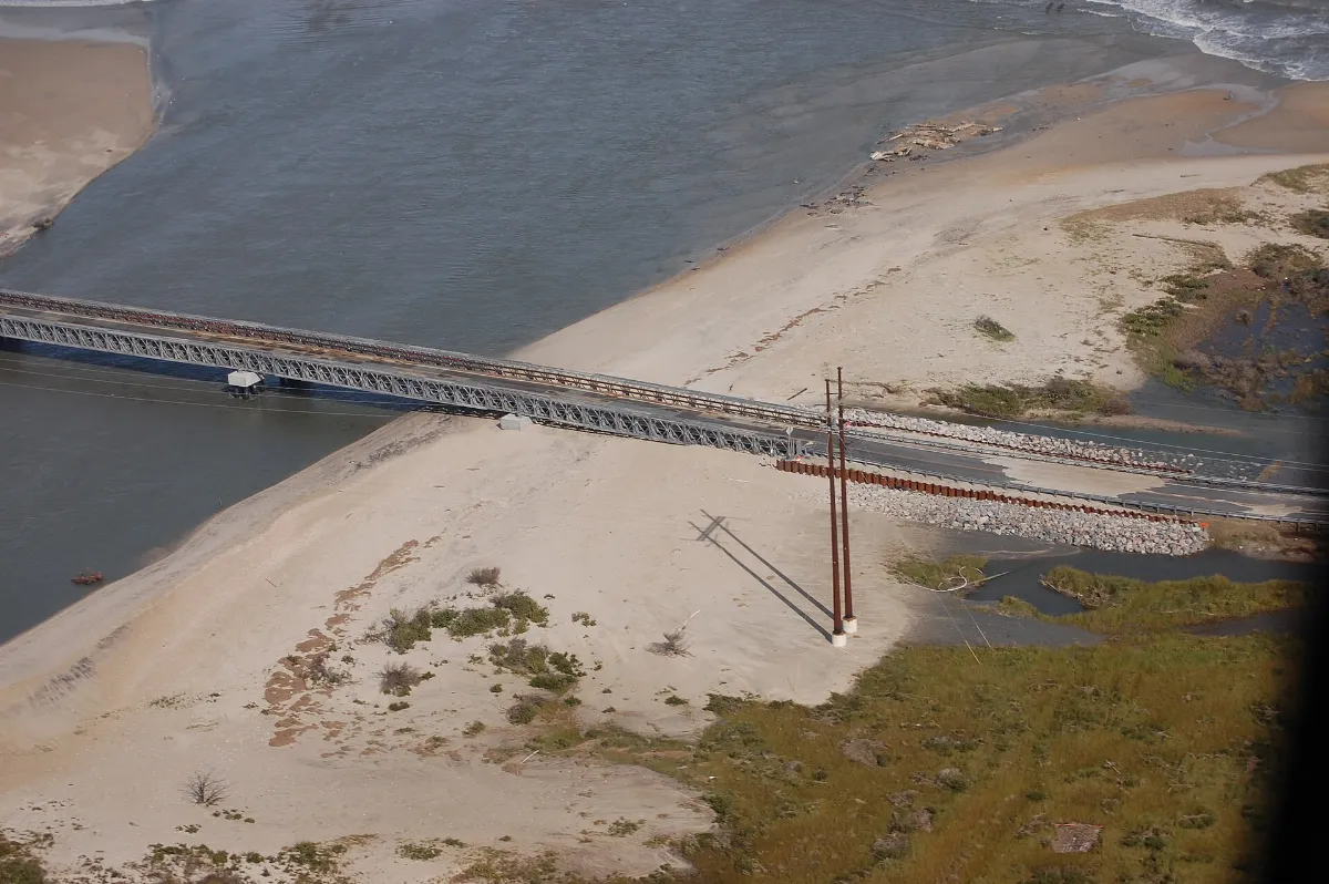 Hurricane Sandymade it necessary to construct this Temporary Bridge near Cape Hatteras -a