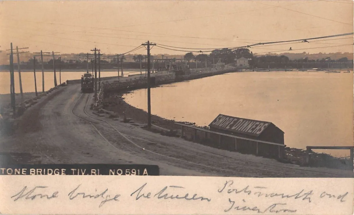 Pre-1907 postcard of Stone Bridge from Tiverton