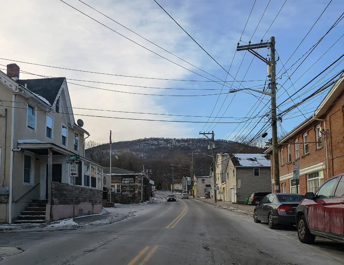 NY 218 nb at Cooks Lane, Highland Falls, Jan. 2025