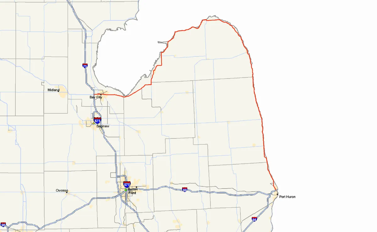 Michigan 25 map