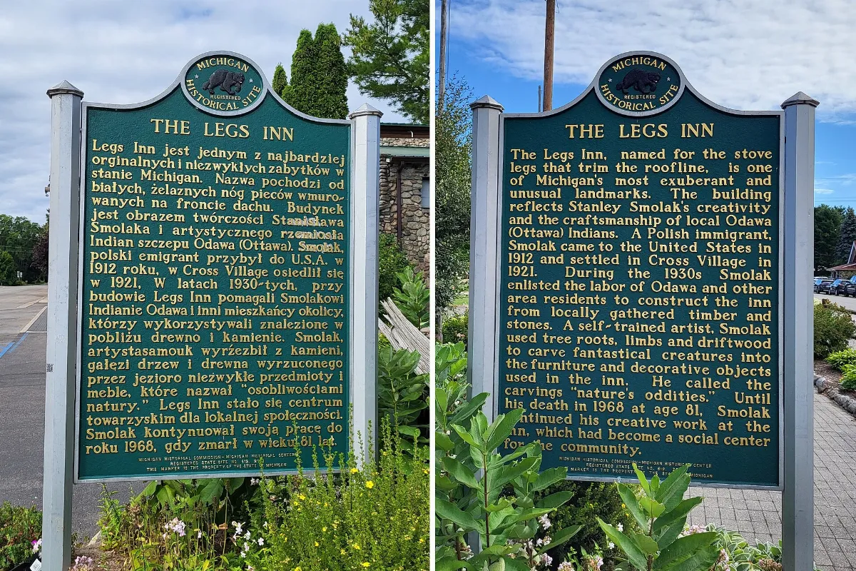 The Legs Inn state historic marker
