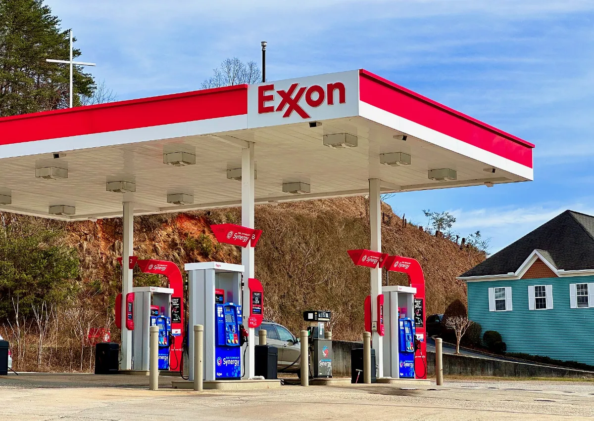 An ExxonMobil gas station in Hiawassee, Georgia