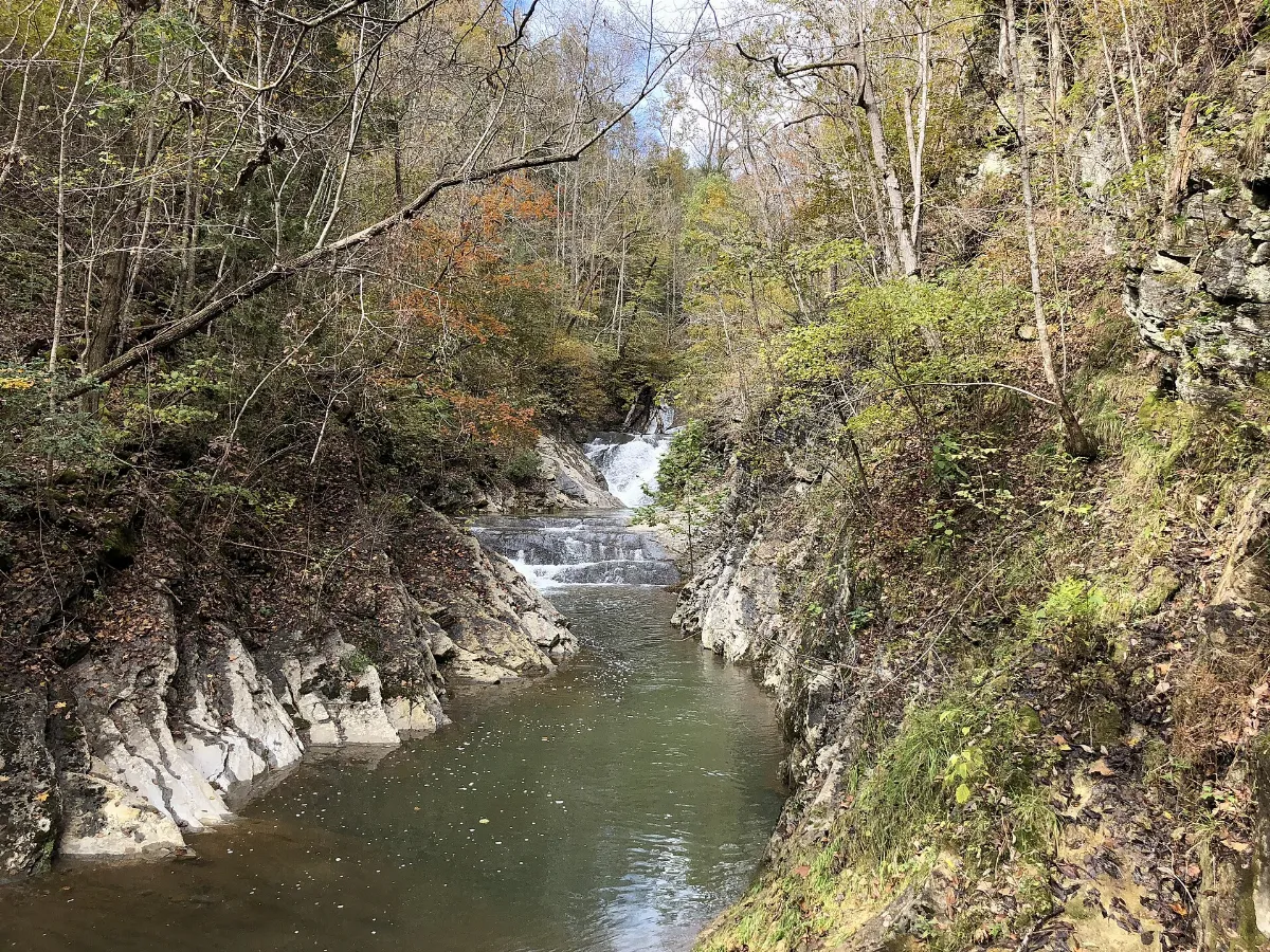 2018-10-27 13 09 38 View up Cedar Creek within Natural Bridge State Park in Natural Bridge, Rockbridge County, Virginia