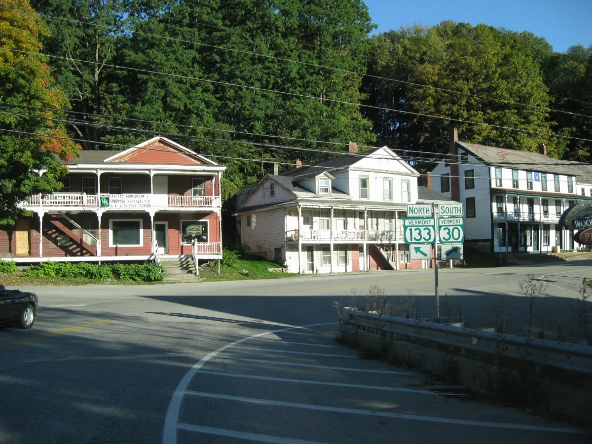 The southern terminus of Route 133 in Vermont